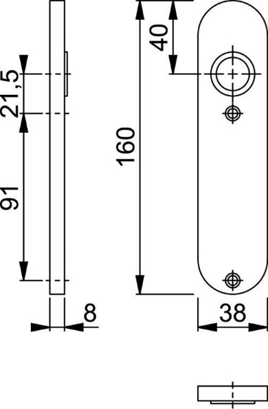 Afbeeldingen van HOPPE Kortschild 300K f1, blind
