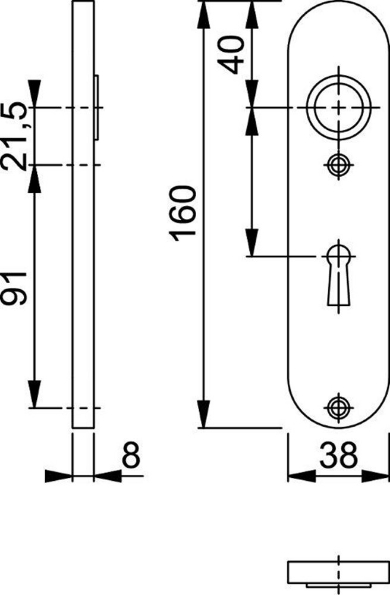 Afbeeldingen van HOPPE Kortschild 300K f1, sl56