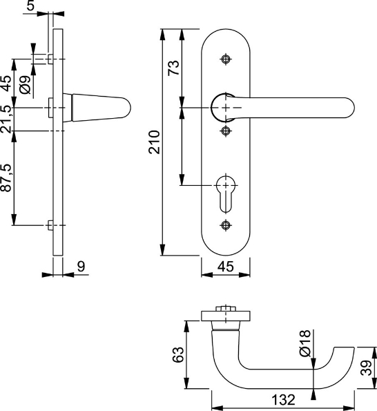 Afbeeldingen van HOPPE Deurkrukgarnituur Paris 138L/3056RF-3 pc72 F1