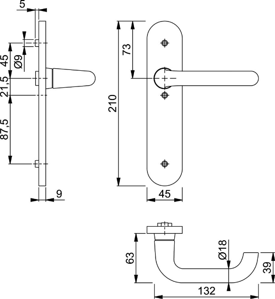 Afbeeldingen van HOPPE Deurkrukgarnituur Paris 138L/3056RF-3 blind F1