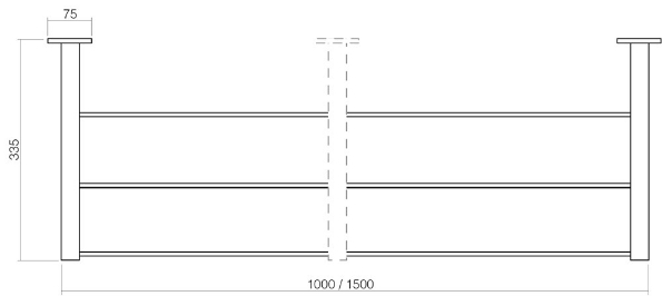 Afbeeldingen van INTERSTEEL Garderoberek rvs geborsteld 7380 1 meter, inclusief 6 kledinghangers