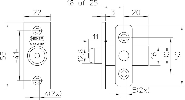 Afbeeldingen van Nemef Insteekgrendel 2603/4-18 mm