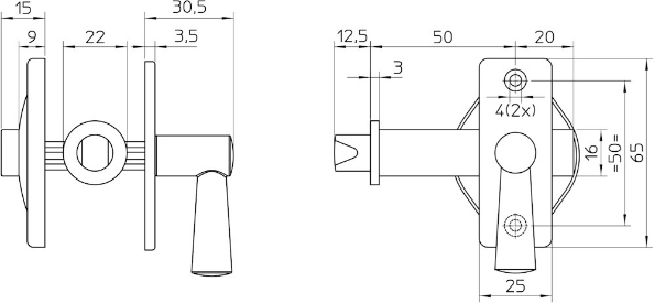 Afbeeldingen van Nemef WC-grendel 2710/4 - 50mm