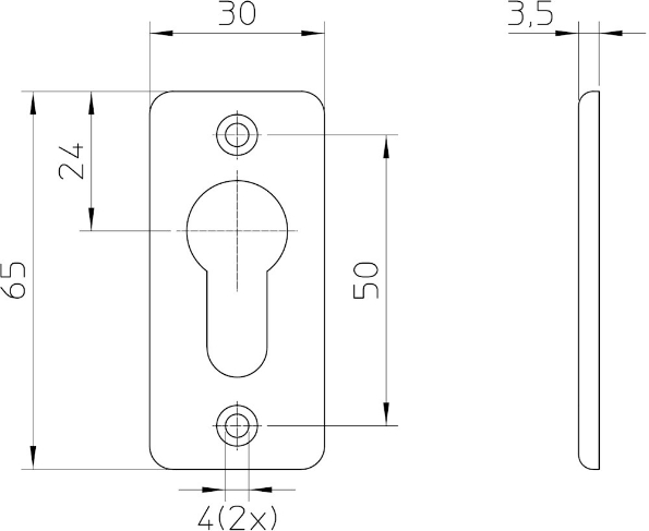 Afbeeldingen van Nemef Cilinderrozet 2790 65 x 30 mm