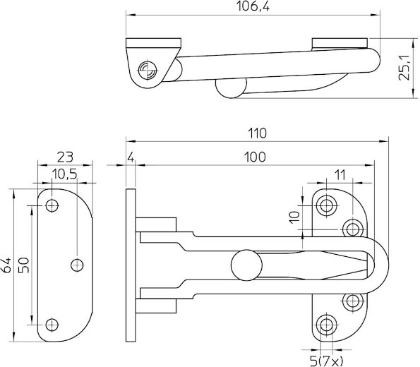 Afbeeldingen van Nemef Kierstandhouder 2830/9 binnendraaiend verchroomd