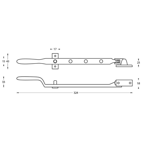 Afbeeldingen van INTERSTEEL Raamuitzetter met stelpen nikkel 5615