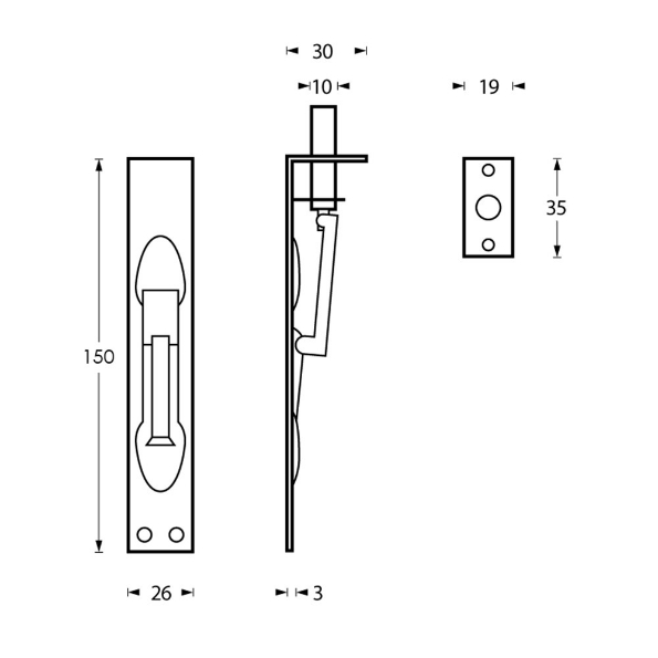 Afbeeldingen van INTERSTEEL Kantschuif 150 mm rvs geborsteld 4520 25x150mm