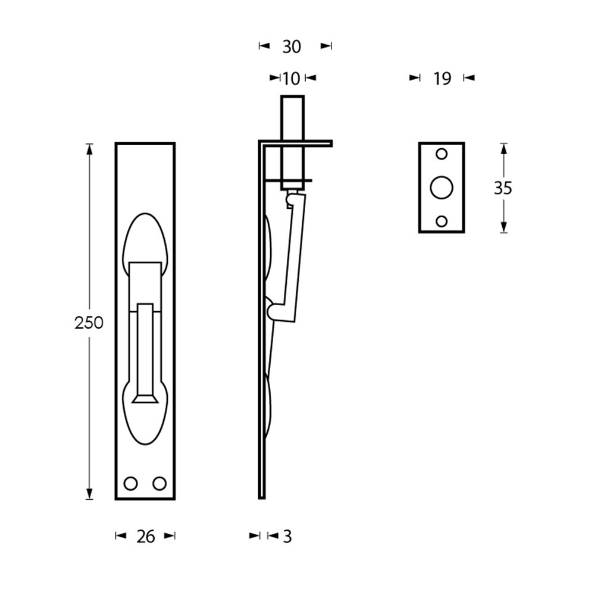Afbeeldingen van INTERSTEEL Kantschuif 250 mm rvs geborsteld 4520 25x250mm