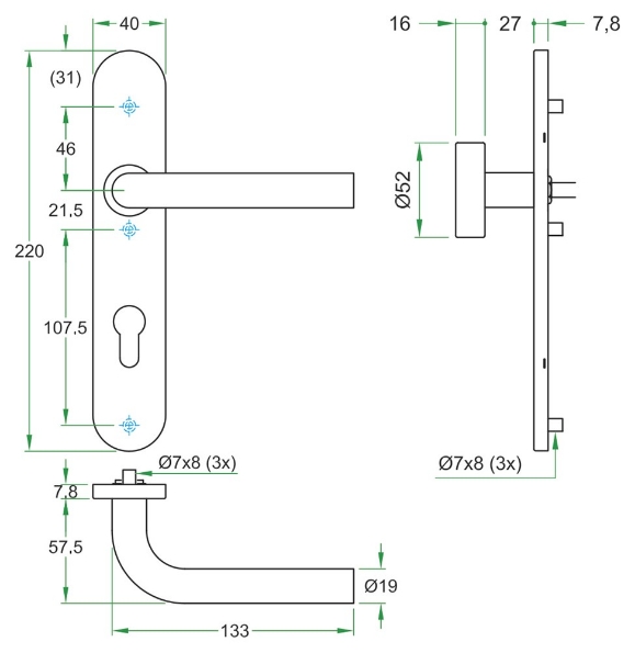 Afbeeldingen van Artitec Proline Classic Deurkruk op langschild BODA SL56 RVS