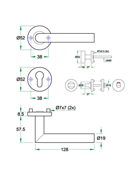 Afbeeldingen van Artitec Proline Classic Deurkruk op rozet TESSA rvs