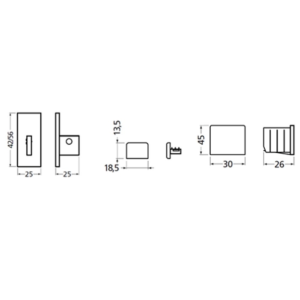 Afbeeldingen van Hermeta Eindstop 2165 metalux  zwart