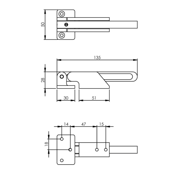 Afbeeldingen van INTERSTEEL Kierstandhouder binnendraaiend Curve rvs geborsteld 4800