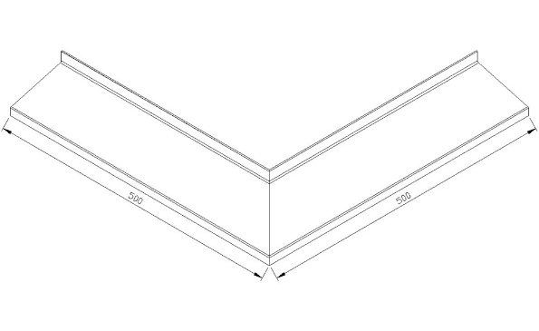 Afbeeldingen van AluArt Waterslagprofiel, hoekstuk uitwendig 100mm