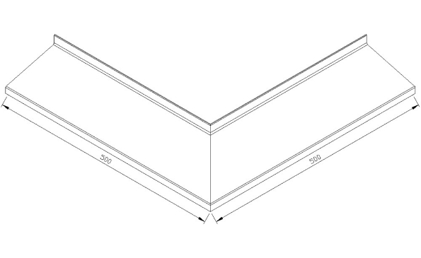 Afbeeldingen van AluArt Waterslagprofiel, hoekstuk uitwendig 120mm