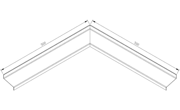 Afbeeldingen van AluArt Waterslagprofiel, hoekstuk inw 60mm
