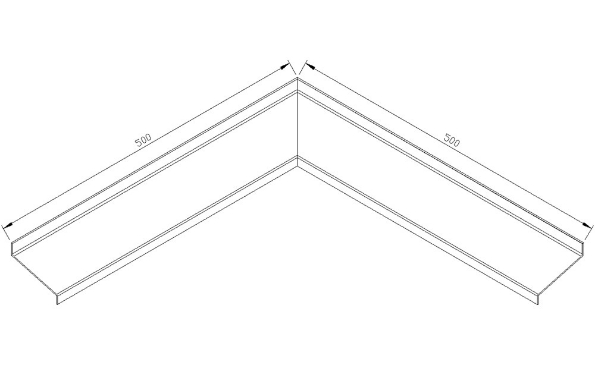 Afbeeldingen van AluArt Waterslagprofiel, hoekstuk inw 80mm