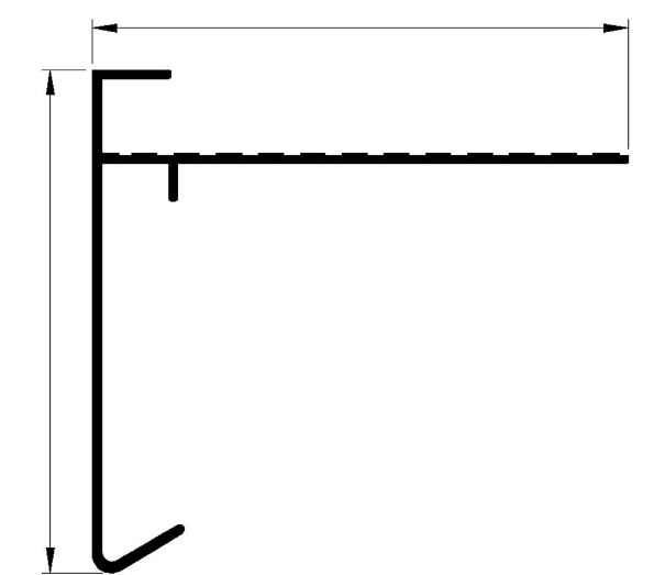 Afbeeldingen van AluArt Dakrandprofiel aluminium 2,5 meter 35x45mm