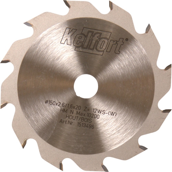 Afbeeldingen van Kelfort Cirkelzaagblad hard metaal, 150 x 2.5 mm, asgat 20 mm, 12 tanden, ws