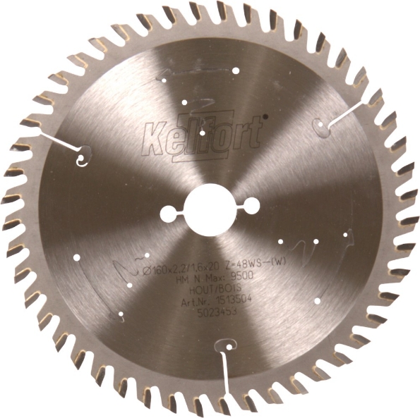 Afbeeldingen van Kelfort Cirkelzaagblad hard metaal, 160 x 2.2 mm, asgat 20 mm, 48 tanden, ws-w