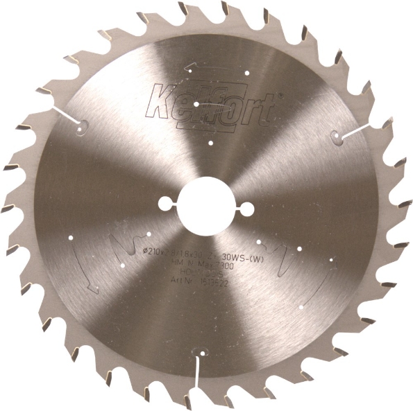 Afbeeldingen van Kelfort Cirkelzaagblad hard metaal, 210 x 2.8 mm, asgat 30 mm, 30 tanden, ws-w