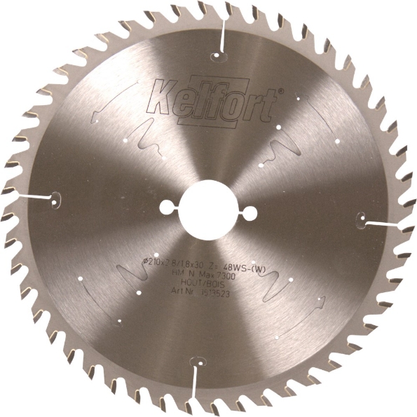 Afbeeldingen van Kelfort Cirkelzaagblad hard metaal, 210 x 2.8 mm, asgat 30 mm, 48 tanden, ws-w