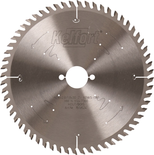 Afbeeldingen van Kelfort Cirkelzaagblad hard metaal, 210 x 2.8 mm, asgat 30 mm, 60 tanden, ws-w
