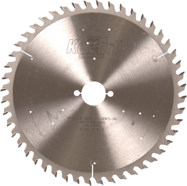 Afbeeldingen van Kelfort Cirkelzaagblad hard metaal, 230 x 2.8 mm, asgat 30 mm, 48 tanden, ws-w
