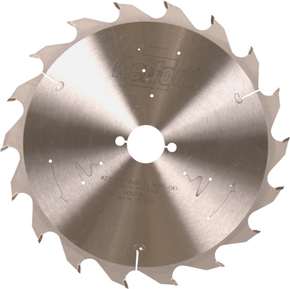 Afbeeldingen van Kelfort Cirkelzaagblad hard metaal, 235 x 2.8 mm, asgat 30 mm, 18 tanden, ws-f