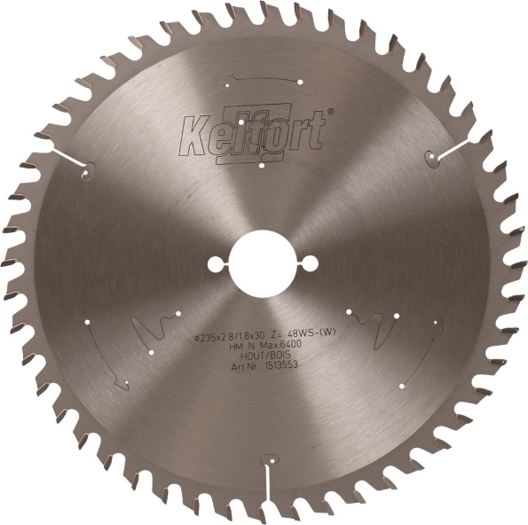 Afbeeldingen van Kelfort Cirkelzaagblad hard metaal, 235 x 2.8 mm, asgat 30 mm, 48 tanden, ws-w