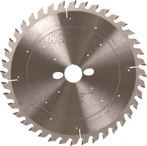 Afbeeldingen van Kelfort Cirkelzaagblad hard metaal, 250 x 3.2 mm, asgat 30 mm, 40 tanden, ws-uw