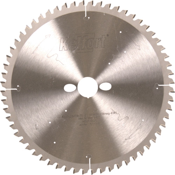 Afbeeldingen van Kelfort Cirkelzaagblad hard metaal, 260 x 2.5 mm, asgat 30 mm, 60 tanden, ws-kw