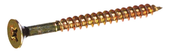 Afbeeldingen van Spaanplaatschroeven platkop deeldraad 5.0 x 90/54 PZ-2 staal gehard geelverzinkt