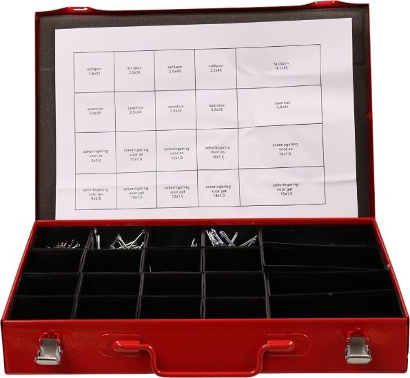 Afbeeldingen van Kelfort Assortimentskist splitpen, spanbus en zekeringsring