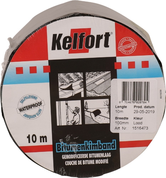 Afbeeldingen van Kelfort bitumenkimband 100 mm 10 meter lood kleur