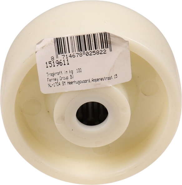 Afbeeldingen van Kelfort Wiel 80 mm met rollager wit pvc