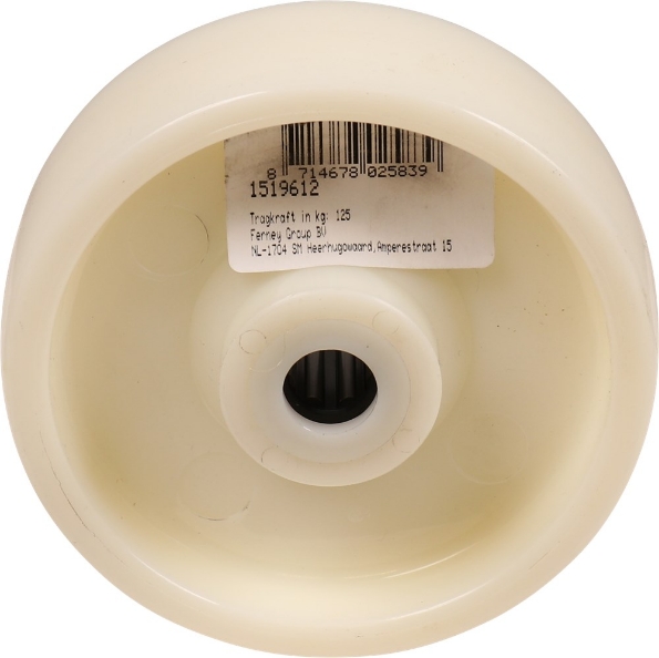 Afbeeldingen van Kelfort Wiel 100 mm met rollager wit pvc