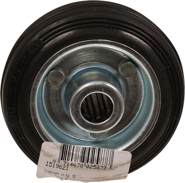 Afbeeldingen van Kelfort Wiel 80 mm met rollager rubber loopvlak zwart gegalvaniseerd verzinkt