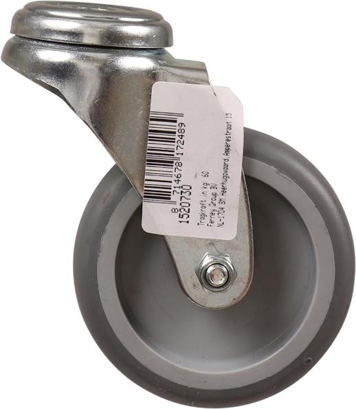 Afbeeldingen van Kelfort Zwenkwiel 75 mm met glijlager met boutgat grijs rubber gegalvaniseerd verzinkt