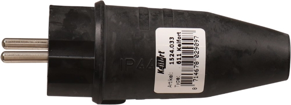 Afbeeldingen van Kelfort Stekker 16A. 250V. 2p+a zwart rubber