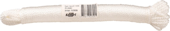 Afbeeldingen van Kelfort Gevlochten koord wit 3mm 20m.
