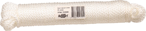 Afbeeldingen van Kelfort Gevlochten koord wit 5mm 20m.