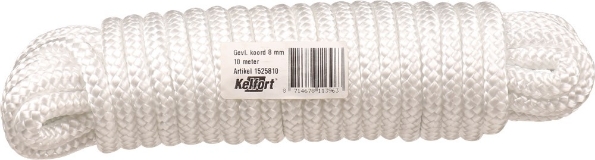 Afbeeldingen van Kelfort Gevlochten koord wit 8mm 10m.