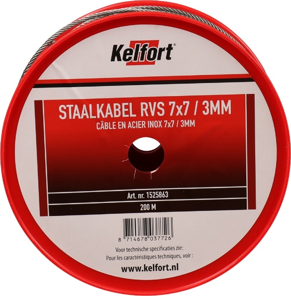 Afbeeldingen van Kelfort staaldraadkabel rvs