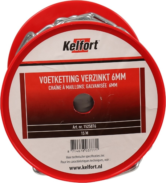 Afbeeldingen van Kelfort Voetketting Elektrolytisch verzinkt, met lange rechte schakel 6mm