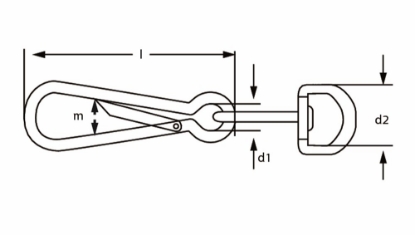 Afbeeldingen van DX Simplexhaak met wervel 40mm