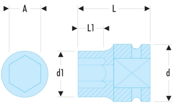 Afbeeldingen van Facom Slagdopsleutel 3/4" zeskant Metrisch NK.A 3/4" 46mm