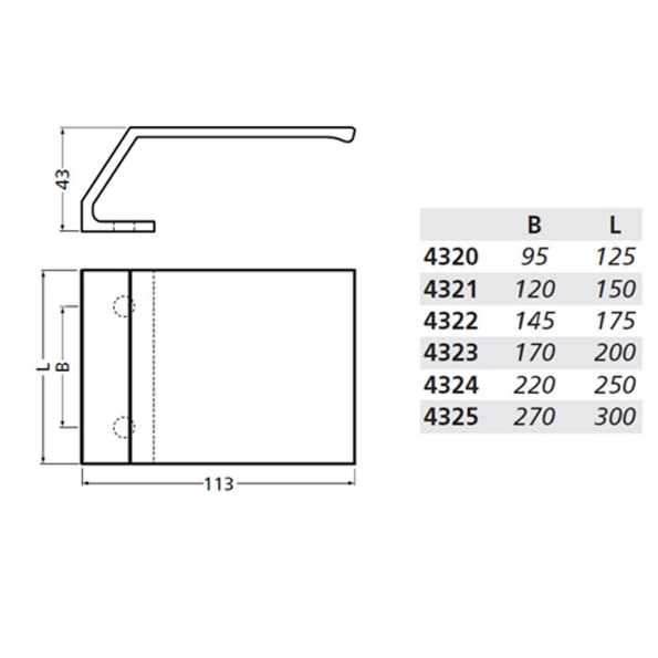Afbeeldingen van Hermeta Deurduwer 4321 150 x 113mm kleur 01