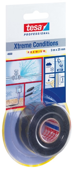 Afbeeldingen van tesa® Silicone self-fusing tape 4600 zwart 25mm x 3m