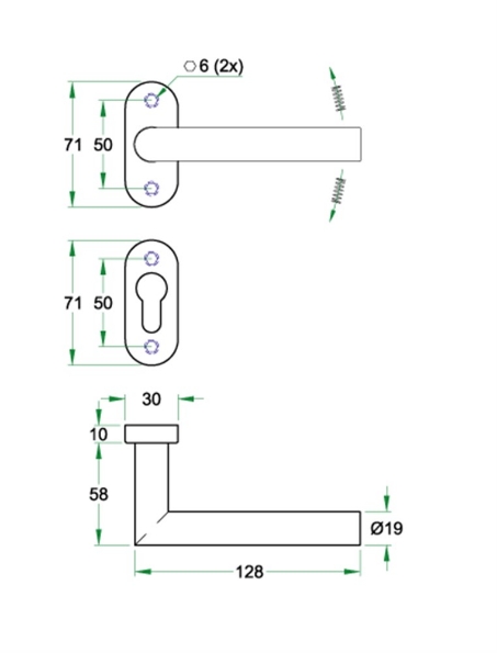 Afbeeldingen van Artitec Deurkruk op smalrozet, rvs TIPO PD