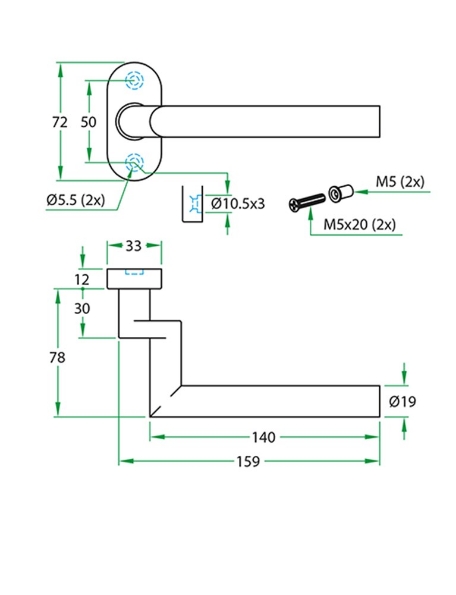 Afbeeldingen van Artitec Kruk op smalrozet-klasse 4 rvs TESSA
